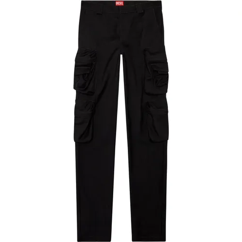 Cargo pants in cool wool , male, Sizes: L, M - Diesel - Modalova