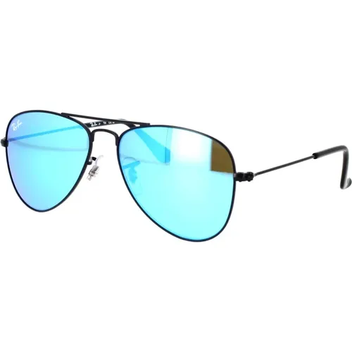 Junior Aviator Pilot Sunglasses Blue Flash , unisex, Sizes: 50 MM - Ray-Ban - Modalova