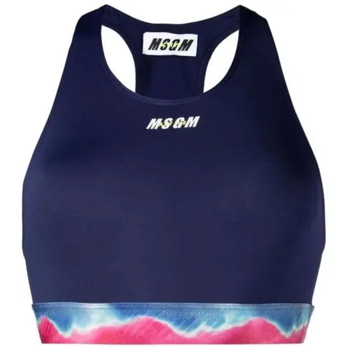 Tie-dye print sports bra , female, Sizes: M, S - Msgm - Modalova