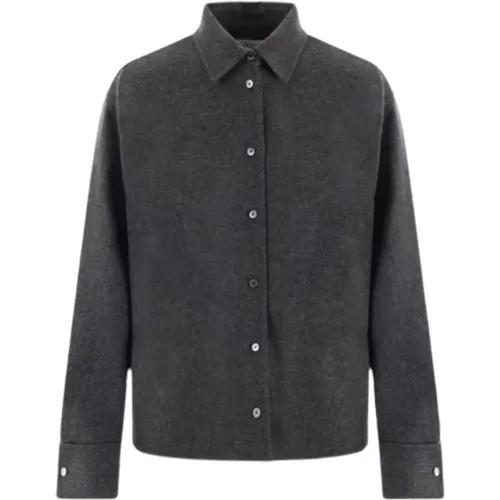 Grey Wool and Cashmere Jacket-Shirt , female, Sizes: XS - Max Mara - Modalova
