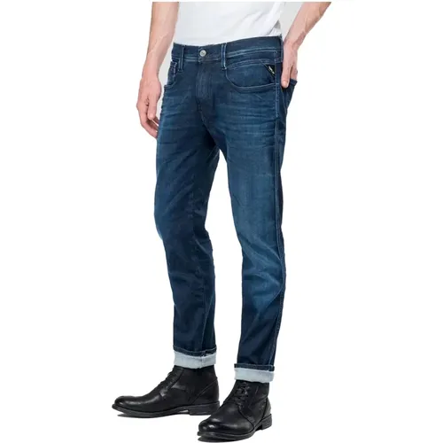 Revolutionäre Hyperflex Anbass Slim Fit Jeans , Herren, Größe: W32 L34 - Replay - Modalova