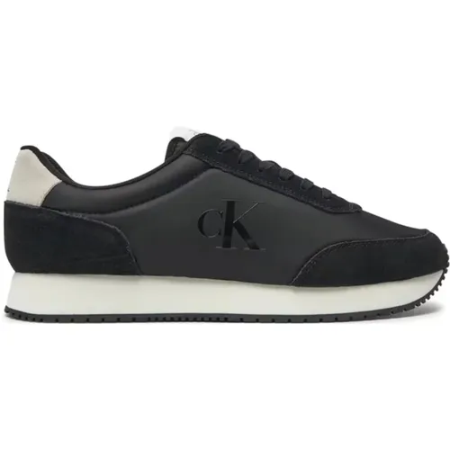 Retro Runner Sneakers aus Kunstleder , Herren, Größe: 42 EU - Calvin Klein - Modalova