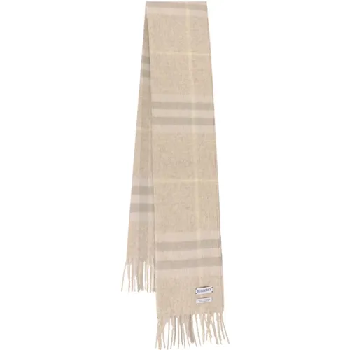 Scarf with Frayed Profiles , female, Sizes: ONE SIZE - Burberry - Modalova