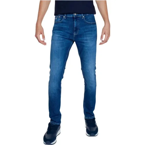 Blaue Zip & Button Jeans mit Taschen , Herren, Größe: W36 L32 - Tommy Jeans - Modalova