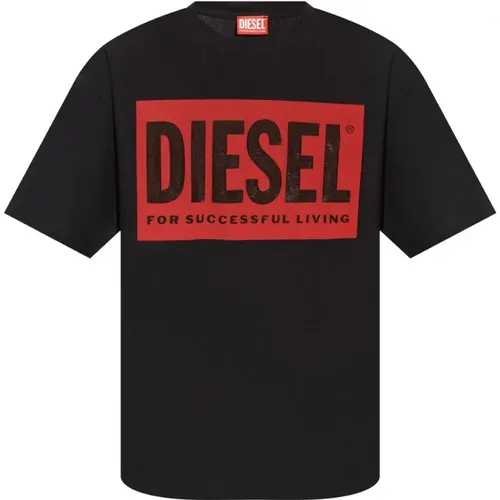 Schwarze T-Shirts und Polos , Herren, Größe: S - Diesel - Modalova