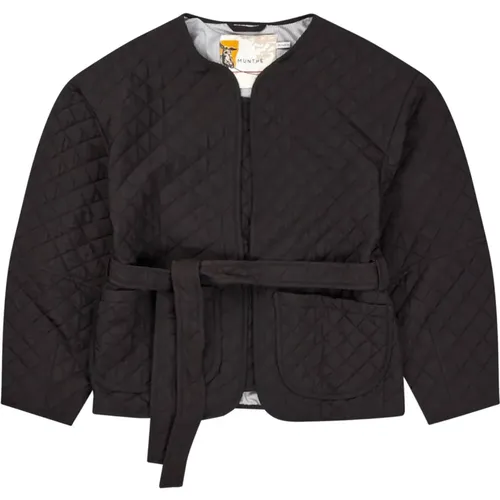 Elegant Quilted Jacket with Belt , female, Sizes: XL, S, M, L, XS, 2XS - Munthe - Modalova