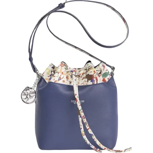 Blaue Eimer-Tasche mit Schultergurt - Guidi - Modalova