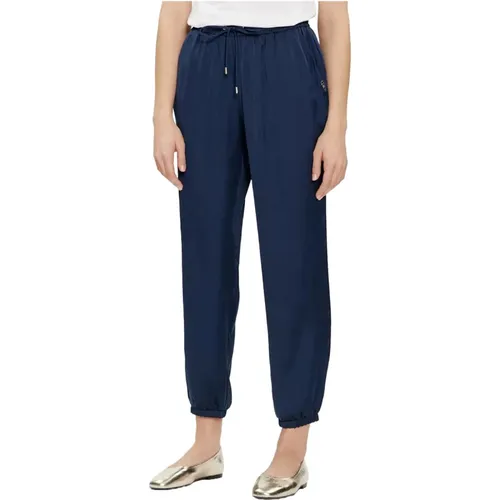 Blaue Satin Jogger Hose , Damen, Größe: M - Liu Jo - Modalova