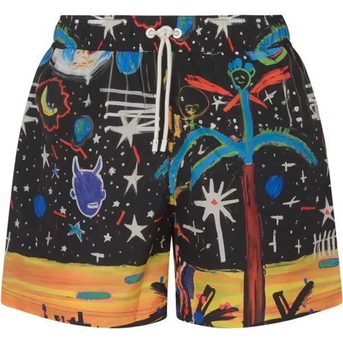 Starry Night Swimshorts - Beachwear Essentials for Men , male, Sizes: S - Palm Angels - Modalova