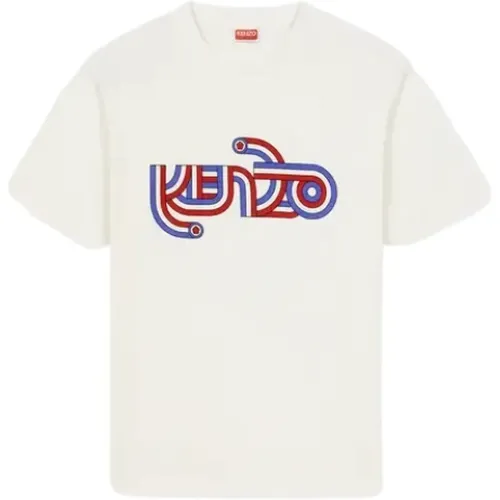 Retro Mod-inspiriertes T-Shirt mit Oversized Logo , Herren, Größe: L - Kenzo - Modalova