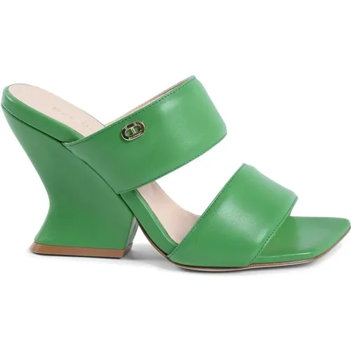 Grüne Square-Toed Marty Sandalen , Damen, Größe: 41 EU - Dee Ocleppo - Modalova