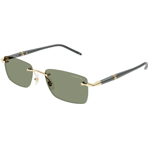 Goldene Sonnenbrille mit Originalzubehör,Sunglasses - Montblanc - Modalova