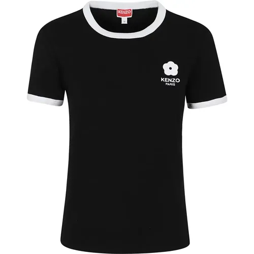 Klassisches Ripp-T-Shirt in Schwarz , Damen, Größe: L - Kenzo - Modalova