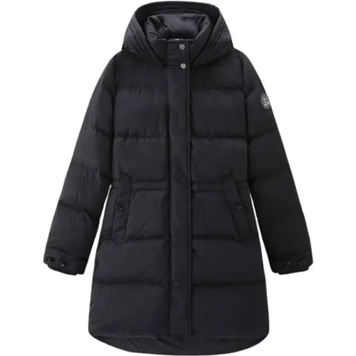 Schwarzer Puffer Parka für Frauen - Woolrich - Modalova