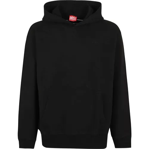 Schwarzer Sweatshirt mit Ovalen D-Stickereien , Herren, Größe: M - Diesel - Modalova