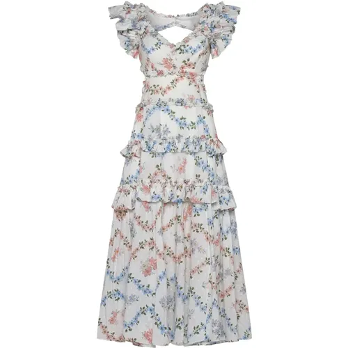 Floral Polka Dot Dress , female, Sizes: S - Needle & Thread - Modalova