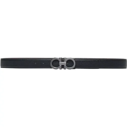 Reversible Leather Belt with Gancini Buckle , male, Sizes: 105 CM, 100 CM, 110 CM, 95 CM, 115 CM - Salvatore Ferragamo - Modalova