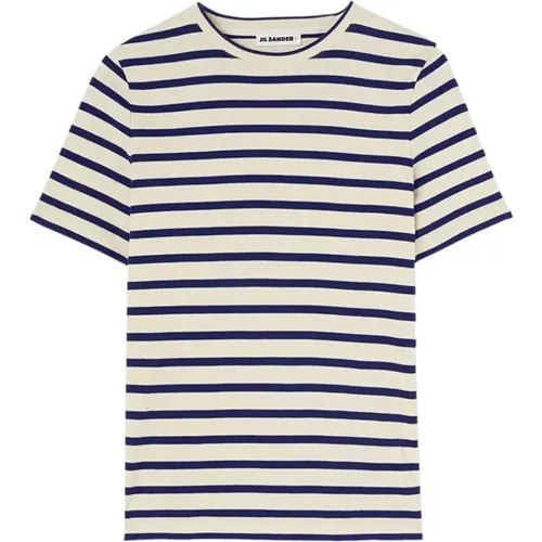 Striped Tee Cream Navy , female, Sizes: S - Jil Sander - Modalova