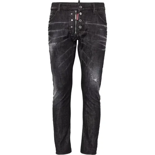 Twist Zip Detail Jeans , male, Sizes: M, L - Dsquared2 - Modalova