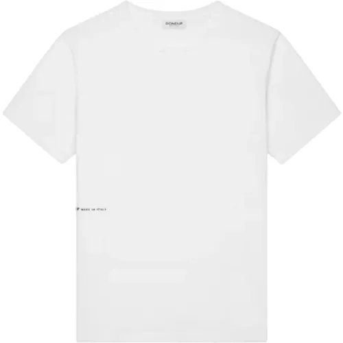 Herren Rundhals T-shirt Weiß , Herren, Größe: L - Dondup - Modalova