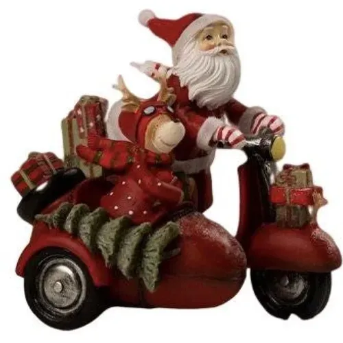 Santa on a scooter with reindeer , unisex, Sizes: ONE SIZE - Fineste Ting - Modalova