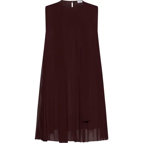 Bordeaux Kurzes Kleid Kollektion , Damen, Größe: S - Kaos - Modalova