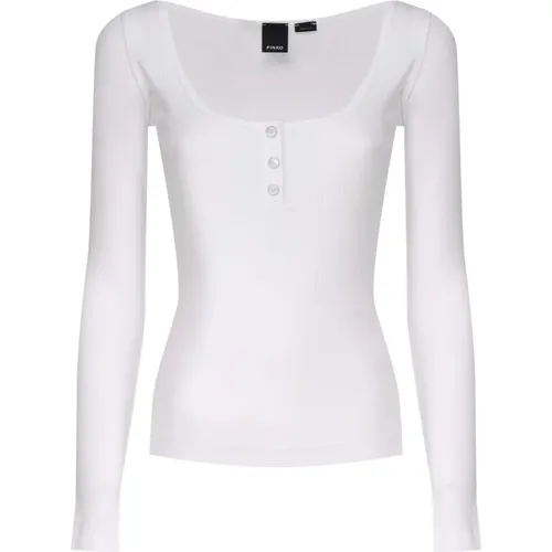 Sweater with Button Closure , female, Sizes: L, S, M, XS - pinko - Modalova