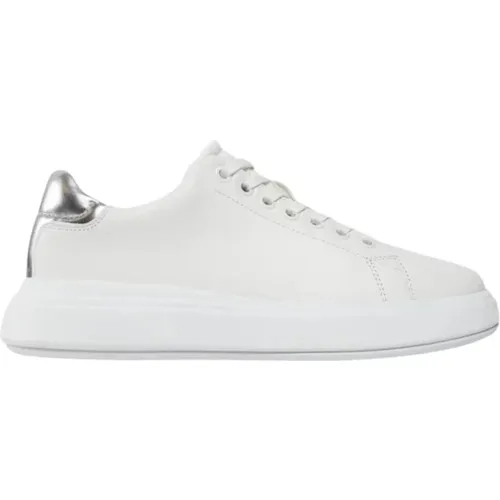 Raised Cupsole Lace-Up Leather Sneakers , female, Sizes: 4 UK, 5 UK, 7 UK, 3 UK, 6 UK, 8 UK - Calvin Klein - Modalova