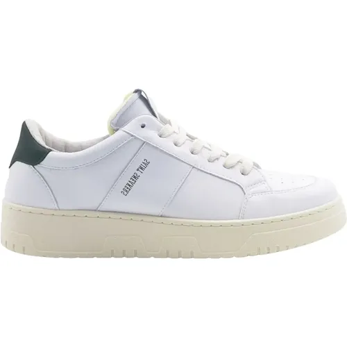 Weiße Leder Grüne Top Sneakers , Herren, Größe: 44 EU - SAINT SNEAKERS - Modalova