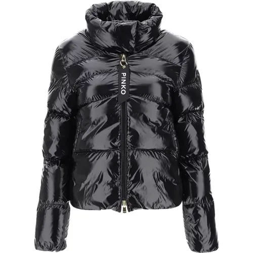 Padded Coat with High Collar and Zip Closure , female, Sizes: XS, M, 2XS, S - pinko - Modalova