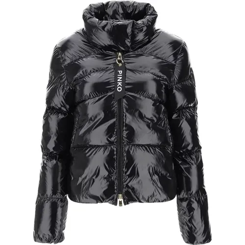 Padded Coat with High Collar and Zip Closure , female, Sizes: XS, M, S - pinko - Modalova