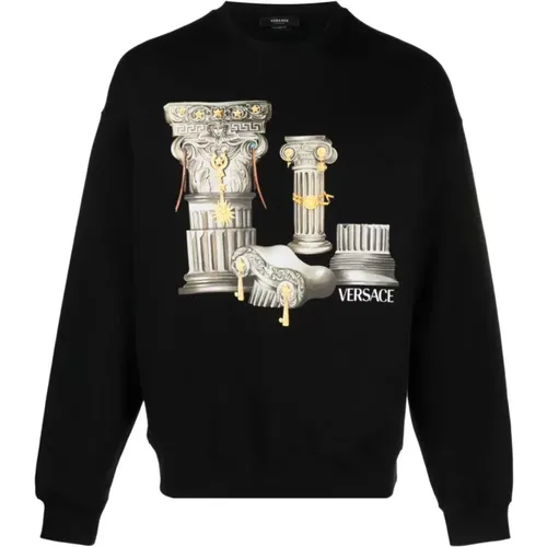 Graphic Print Sweatshirt , male, Sizes: S - Versace - Modalova