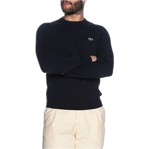 Blauer Pullover Klassisches Logo Bestickt , Herren, Größe: S - Lacoste - Modalova