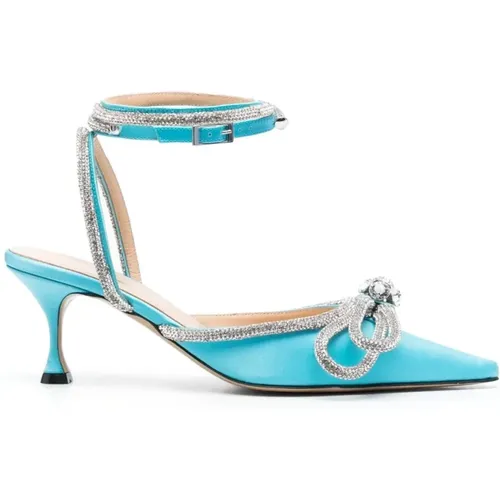 Crystal Bow Slingback Heels , female, Sizes: 4 UK, 5 UK, 3 UK, 6 UK, 7 UK - Mach & Mach - Modalova