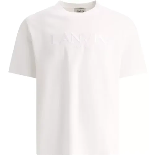T-Shirt mit gesticktem Logo , Herren, Größe: L - Lanvin - Modalova