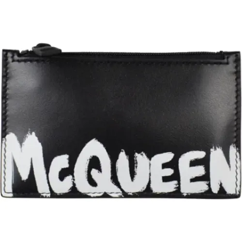 Lambskin Leather Card Holder , male, Sizes: ONE SIZE - alexander mcqueen - Modalova