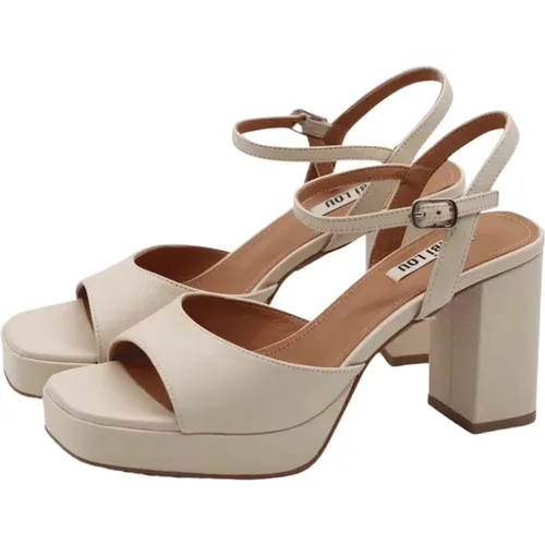 Elegant Leather Platform Sandals , female, Sizes: 6 UK - Bibi Lou - Modalova