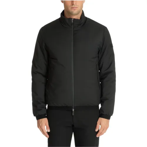 Zip Plain Logo Pockets Down Jacket , male, Sizes: M - Emporio Armani EA7 - Modalova