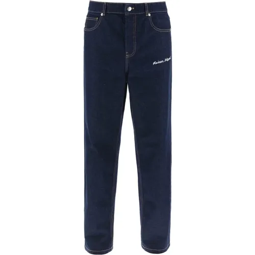 Weite Jeans mit Logo-Stickerei , Herren, Größe: W33 - Maison Kitsuné - Modalova