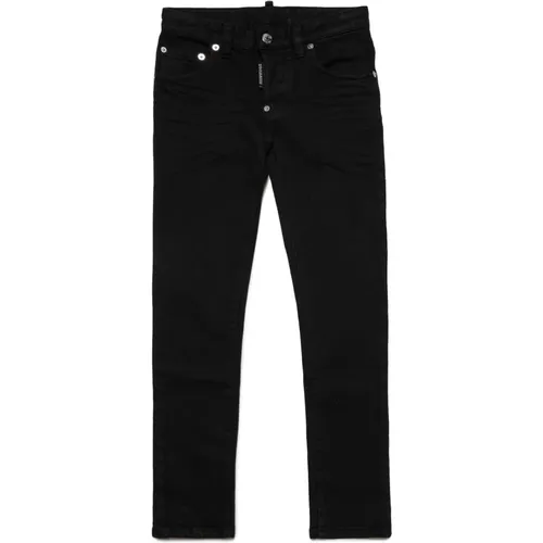 Skater-Style Skinny Jeans in Farbe,Schwarze Skinny Jeans - Dsquared2 - Modalova