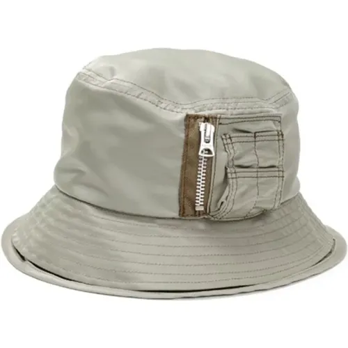 Beige Double Brim Bucket Hat , male, Sizes: S - Sacai - Modalova