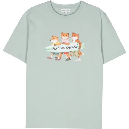 Fuchs Surf Tee , Herren, Größe: L - Maison Kitsuné - Modalova