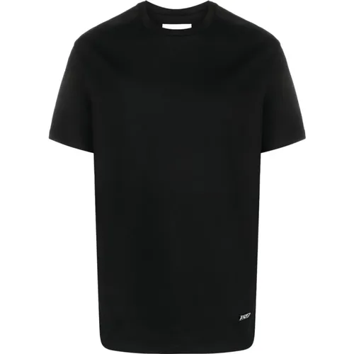 Logo-Plaque Schwarzes T-Shirt , Herren, Größe: M - Jil Sander - Modalova