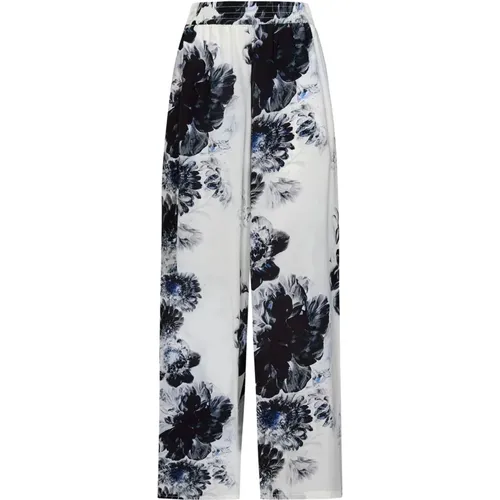 Chiaroscuro Floral Print Pajama Trousers , female, Sizes: S - alexander mcqueen - Modalova