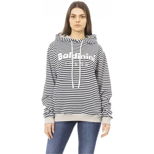 Gestreiftes Trend Sweatshirt mit Logo , Damen, Größe: 2XL - Baldinini - Modalova