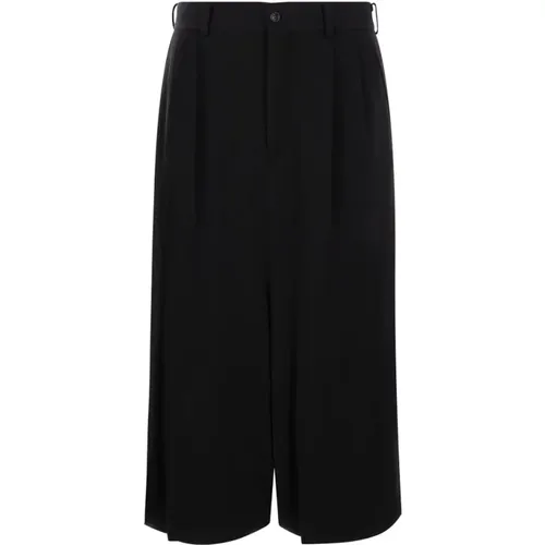 Schwarze Kurze Wolljersey Hose - Comme des Garçons - Modalova