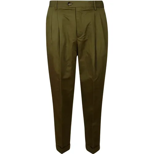 Stilvolle Grüne Baumwoll Leinen Hose , Herren, Größe: 2XL - PT Torino - Modalova