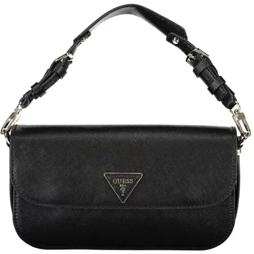 Schwarze Polyethylen-Handtasche mit Verstellbarem Griff und Schulterriemen - Guess - Modalova