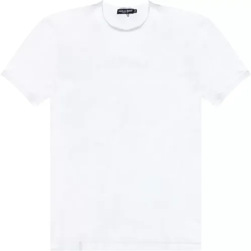 Weißes Besticktes Signature T-Shirt - Dolce & Gabbana - Modalova