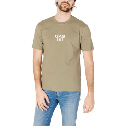 Print Round Neck T-shirt , male, Sizes: M, 2XL, XL, L, S - GAS - Modalova